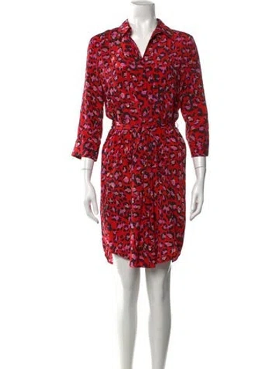 Pre-owned L'agence Silk Mini Dress In Red