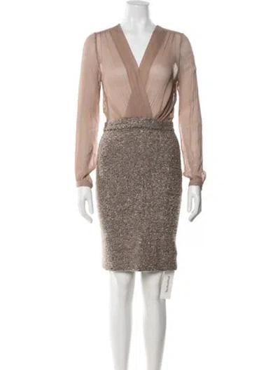 Pre-owned L'agence Silk Mini Dress W/ Tags In Neutral