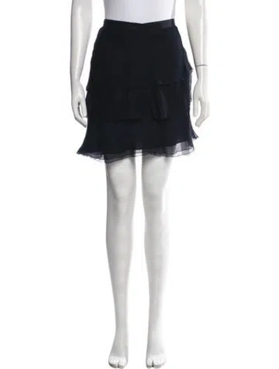 Pre-owned L'agence Silk Mini Skirt In Blue