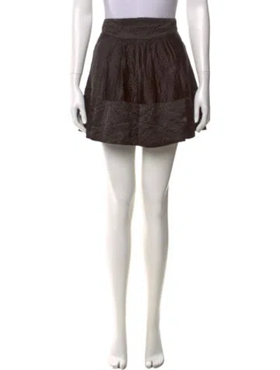 Pre-owned L'agence Silk Mini Skirt In Brown