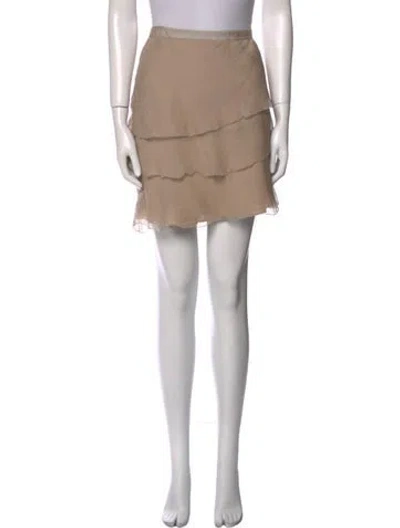 Pre-owned L'agence Silk Mini Skirt In Neutral