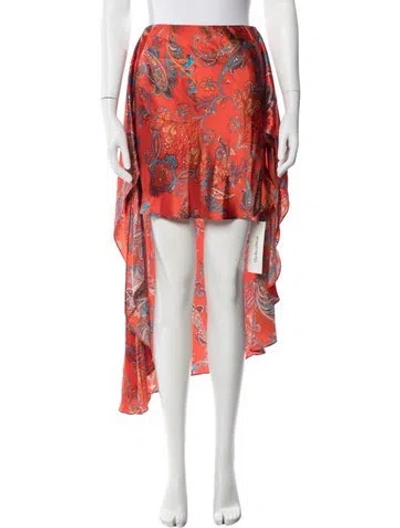 Pre-owned L'agence Silk Mini Skirt In Orange