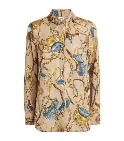 L'agence Silk Nina Shirt In Brown