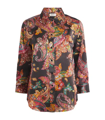L'agence Dani Three-quarter Sleeve Print Blouse In Multi