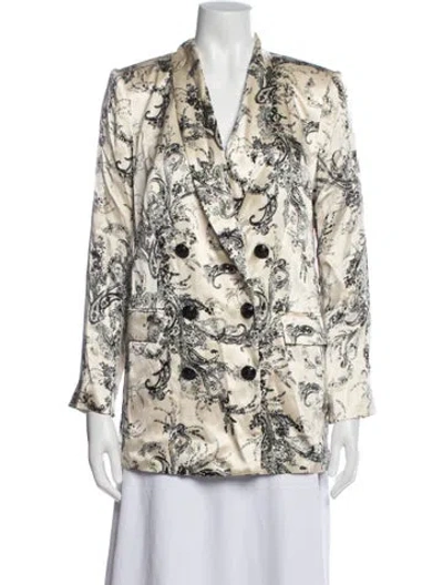 Pre-owned L'agence Silk Paisley Print Blazer W/ Tags In Neutral