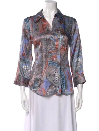 Pre-owned L'agence Silk Paisley Print Blouse W/ Tags In Multi