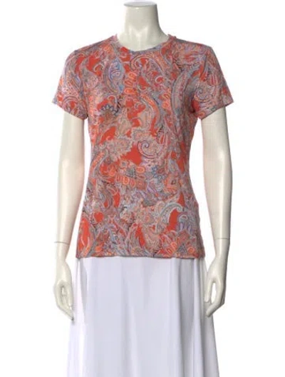 Pre-owned L'agence Silk Paisley Print T-shirt In Neutral