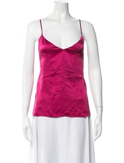 Pre-owned L'agence Silk Pajamas In Burgundy