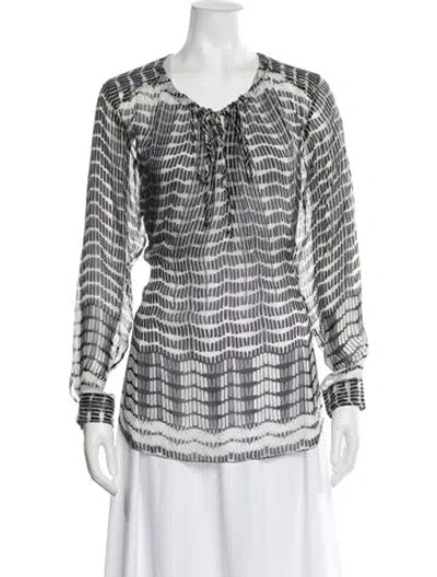 Pre-owned L'agence Silk Patterned Blouse In Multi