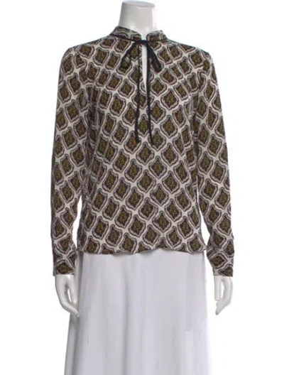 Pre-owned L'agence Silk Patterned Blouse In Multi