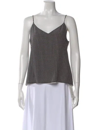 Pre-owned L'agence Silk Patterned Top In Black
