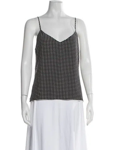 Pre-owned L'agence Silk Patterned Top In Black