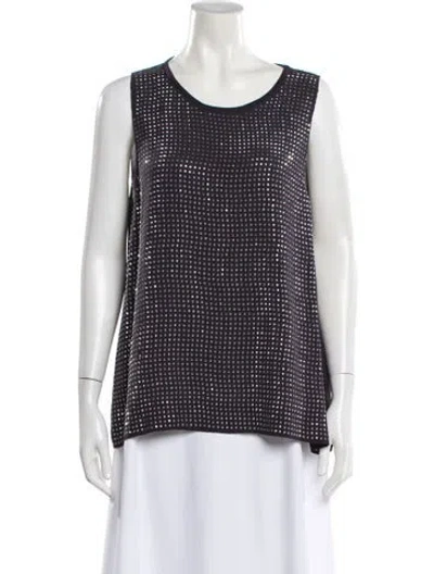 Pre-owned L'agence Silk Patterned Top In Blue