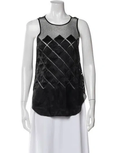 Pre-owned L'agence Silk Patterned Top In White