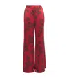 L'agence Silk Pilar Wide-leg Trousers In Red