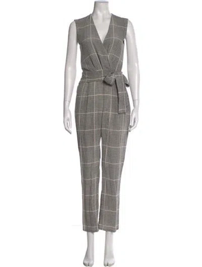 Pre-owned L'agence Silk Plaid Print Jumpsuit