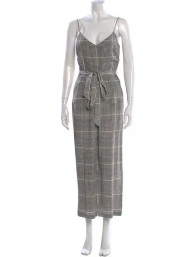 Pre-owned L'agence Silk Plaid Print Jumpsuit In Multi