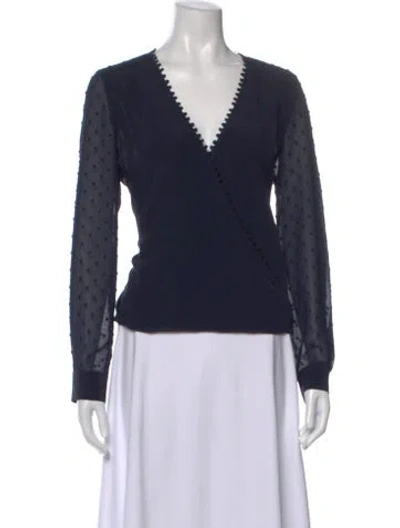 Pre-owned L'agence Silk Printed Blouse In Blue