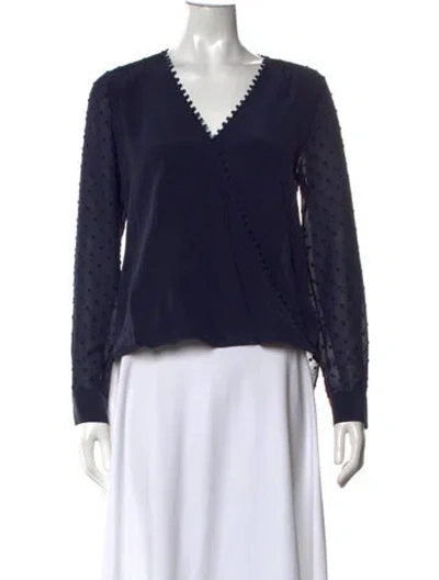 Pre-owned L'agence Silk Printed Blouse In Blue