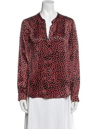 Pre-owned L'agence Silk Printed Blouse In Multi