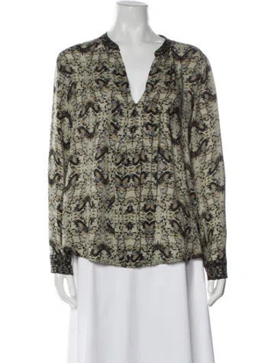 Pre-owned L'agence Silk Printed Blouse In Multi