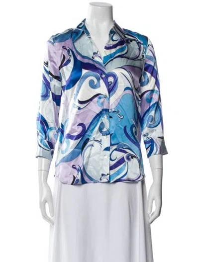 Pre-owned L'agence Silk Printed Blouse In Multi