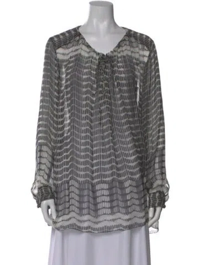 Pre-owned L'agence Silk Printed Blouse In Multi
