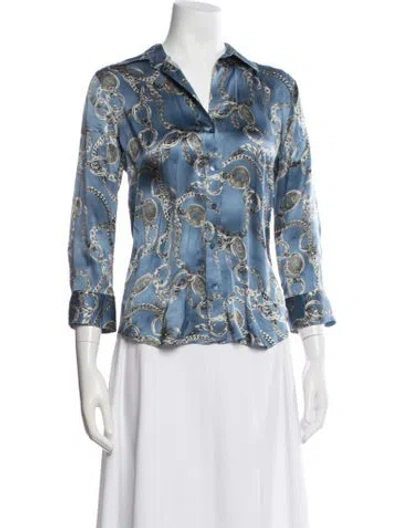 Pre-owned L'agence Silk Printed Blouse In Multi