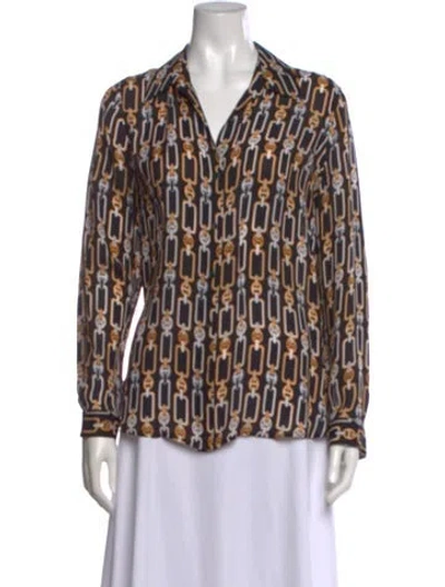 Pre-owned L'agence Silk Printed Blouse In Multi