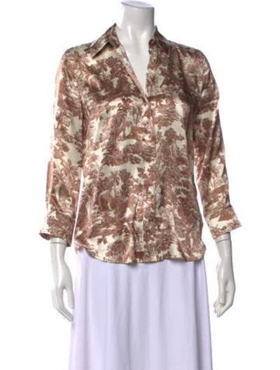 Pre-owned L'agence Silk Printed Blouse In Multi
