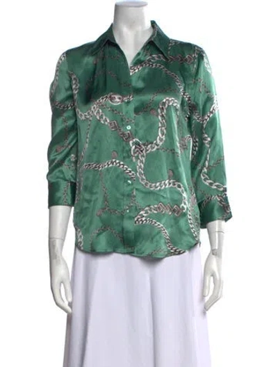 Pre-owned L'agence Silk Printed Blouse In Multi