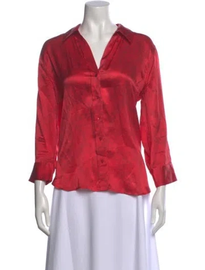 Pre-owned L'agence Silk Printed Blouse In Red