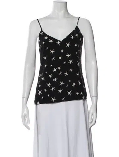 Pre-owned L'agence Silk Printed Top In Black