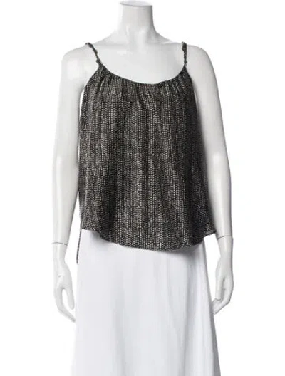 Pre-owned L'agence Silk Printed Top In Black