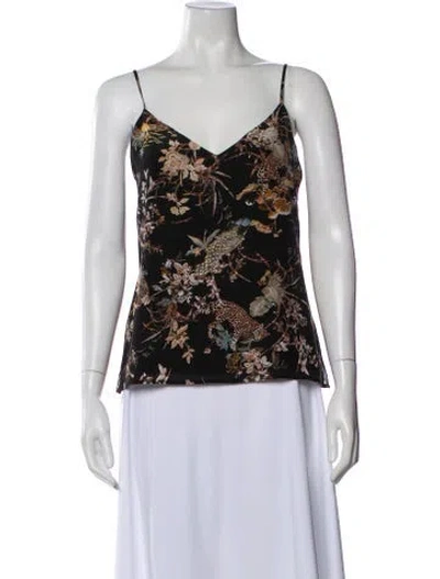 Pre-owned L'agence Silk Printed Top In Neutral