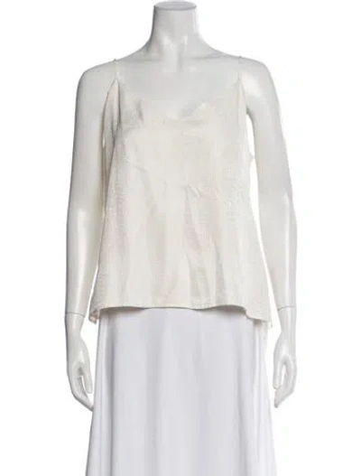 Pre-owned L'agence Silk Printed Top In Neutral