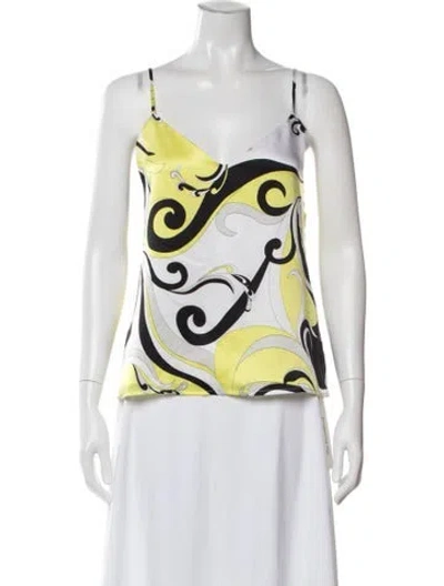 Pre-owned L'agence Silk Printed Top In Pink