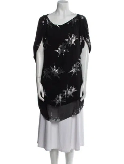 Pre-owned L'agence Silk Printed Tunic In Blue