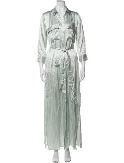 Pre-owned L'agence Silk Robe In Blue