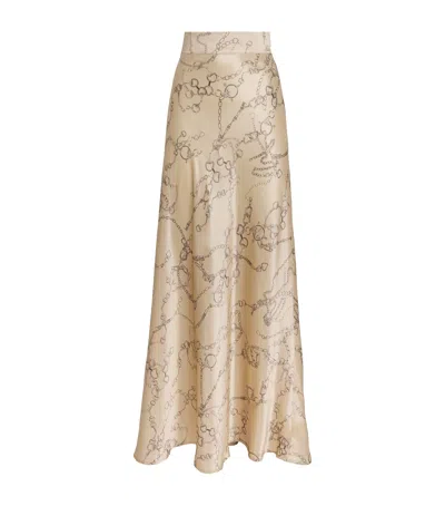 L'agence Silk Ryker Maxi Skirt In Gold