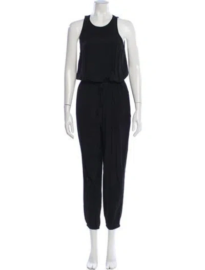 Pre-owned L'agence Silk Scoop Neck Jumpsuit In Black
