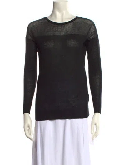 Pre-owned L'agence Silk Scoop Neck Sweater In Black