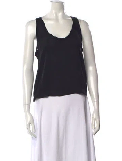 Pre-owned L'agence Silk Scoop Neck Top W/ Tags In Black