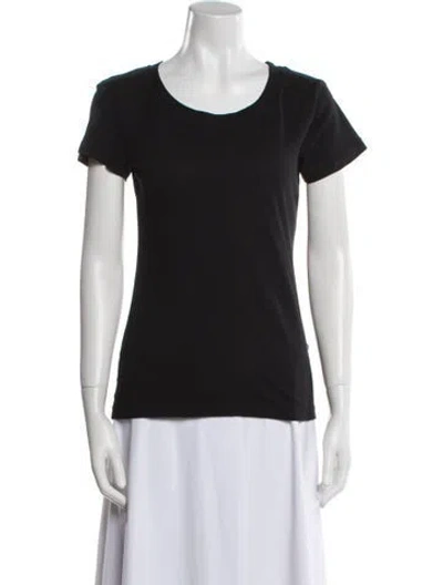 Pre-owned L'agence Silk Scoop Neck T-shirt W/ Tags In Black