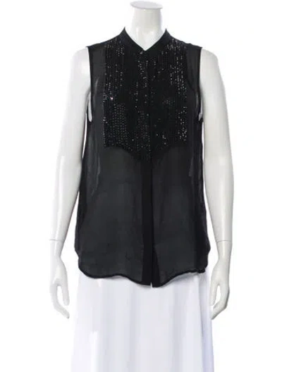 Pre-owned L'agence Silk Sleeveless Blouse In Black
