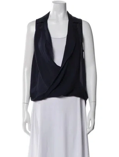 Pre-owned L'agence Silk Sleeveless Blouse In Blue