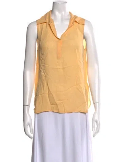 Pre-owned L'agence Silk Sleeveless Polo In Orange