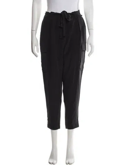 Pre-owned L'agence Silk Straight Leg Pants In Black