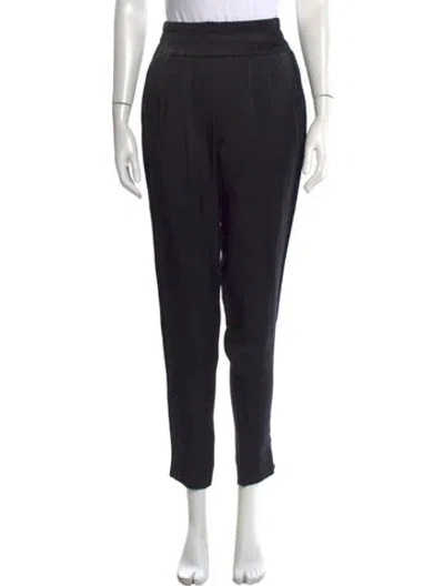 Pre-owned L'agence Silk Straight Leg Pants In Black