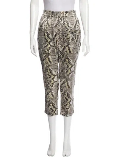 Pre-owned L'agence Silk Straight Leg Pants In Neutral